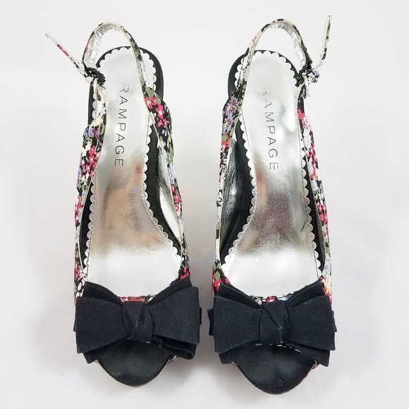 Rampage Girasole Platform Pumps Heels Slingbacks - Picture 2 of 8